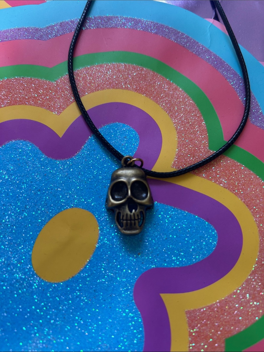 Bronze Skull Pendant Necklace - Women's Jewelry